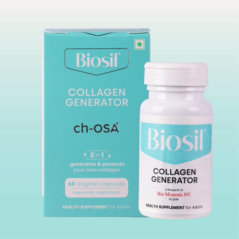 Biosil collagen generator activates your body’s natural ability to protect and generate your own collagen, elastin, and keratin.